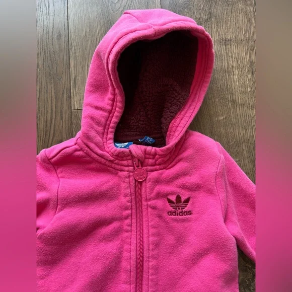 Adidas Pink Zip Up Sweatshirt - Size 2T - Picture 3 of 7